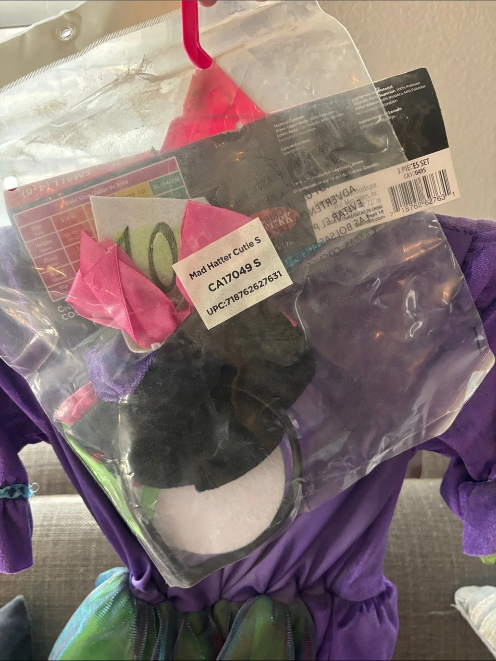 Mad Hatter Cutie Girls Purple Green Costume Size Small 4-6